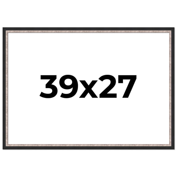 39x27 Frame Silver Real Wood Picture Frame Width 1.25 Inches | Interior Frame Depth 0.75 Inches |