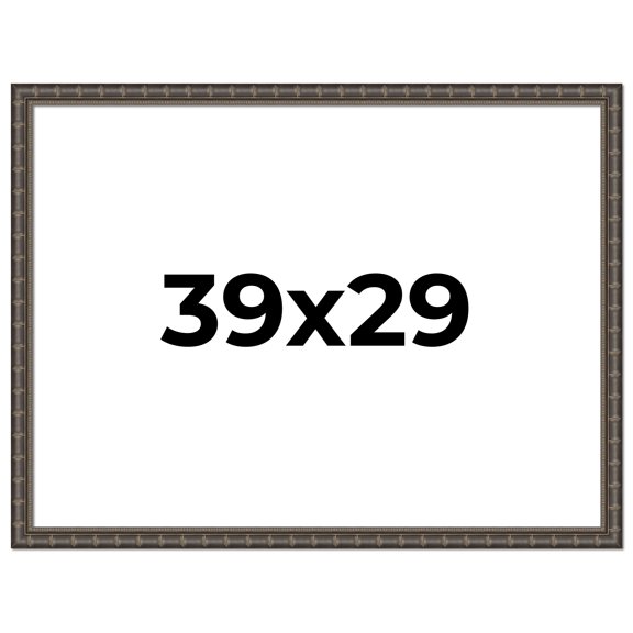 39x29 Frame Black Bamboo Solid Wood Picture Frame Width 1.5 Inches | Interior Frame Depth 0.5
