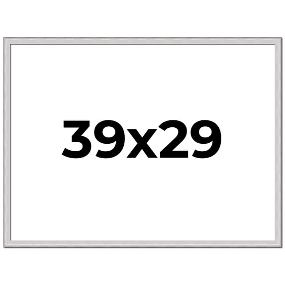 39x29 Frame Silver Inner Slope Bevel Picture Frame | 1 Inch Moulding Width | 0.75 Inch Rabbet Depth