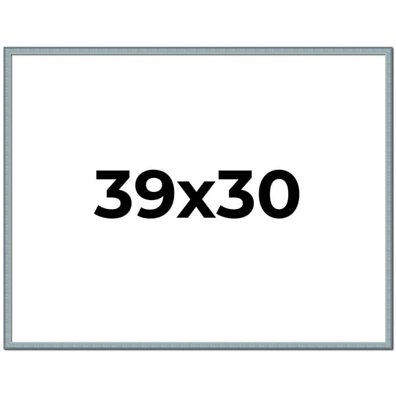 39x30 Frame Blue Scuffed Farm Board Solid Wood Picture Frame Width 0.75 Inches | Interior Depth 0.5