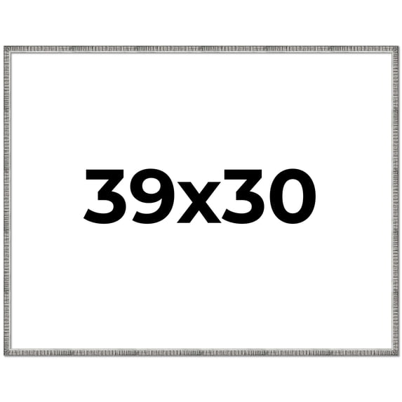 39x30 Frame Silver Grey Distressed Solid Wood Picture Frame | 0.75 Inch Moulding Width | Interior