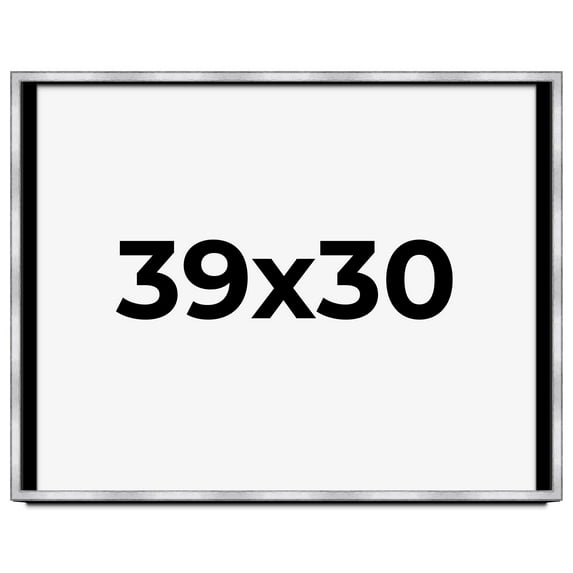 39x30 Shadow Box Frame Silver | 1.375 Inches Deep Real Wood Contemporary Shadowbox Display Frame |