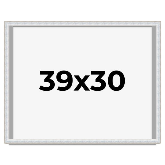 39x30 Shadow Box Frame Silver | 1.625 Inches Deep Real Wood Contemporary Shadowbox Display Frame |