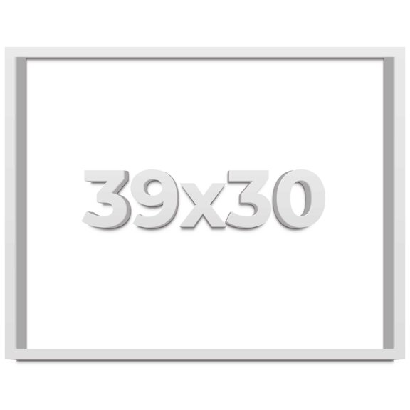 39x30 Shadow Box High Gloss White Display Frame | 1.625 Inches Deep | 1 Inch Moulding Width | Solid