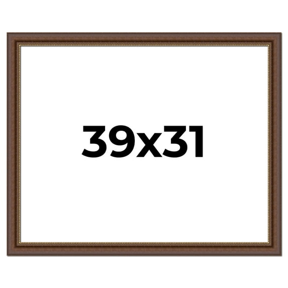39x31 Copper and Brown Real Wood Picture Frame Width 2 inches | Interior Frame Depth 0.5 inches |