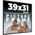 thumbnail image 1 of 39x31 Frame Black Real Wood Picture Frame Width 0.75 inches | Interior Frame Depth 0.5 inches |, 1 of 8
