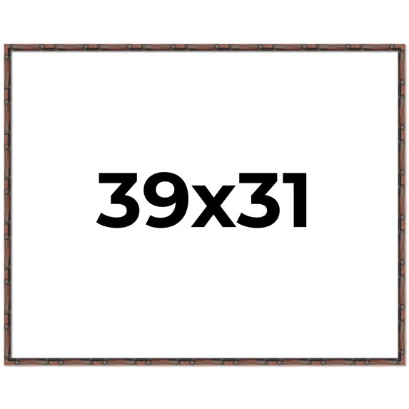 39x31 Frame Brown Bamboo with Dark Coffee/Walnut Finish | Solid Wood Picture Frame Width 0.75