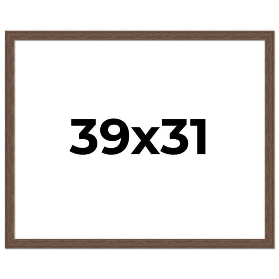 39x31 Frame Brown Farmhouse Solid Wood Picture Frame Width 1.5 Inches | Interior Frame Depth 0.5