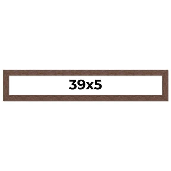 39x5 Frame Brown Distressed Barnwood Picture Frame | Rustic Farmhouse Photo Frame Includes UV