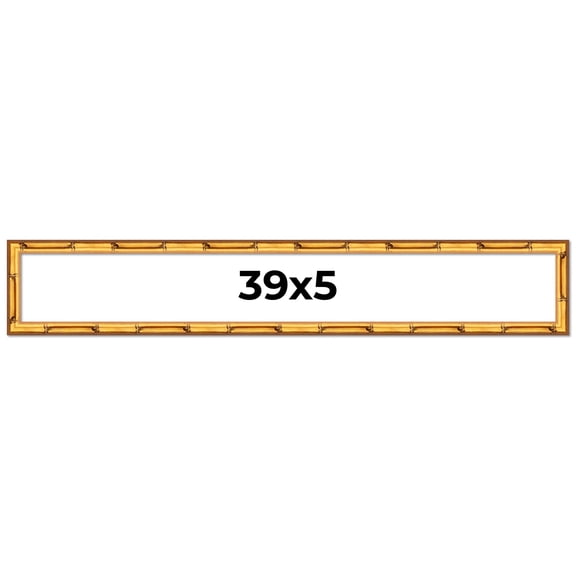 39x5 Frame Gold Bamboo Picture Frame - Complete Modern Photo Frame Includes UV Acrylic Shatter