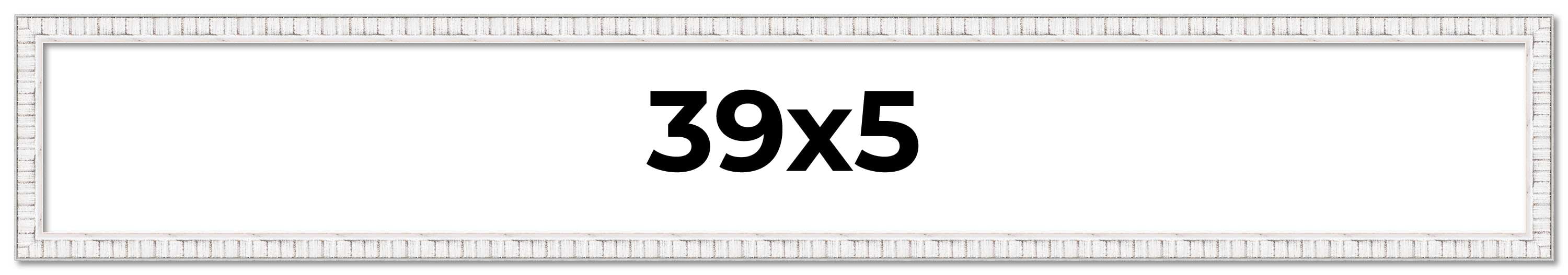39x5 Frame White Scuffed Rustic Solid Wood Picture Frame | 0.75 Inch ...