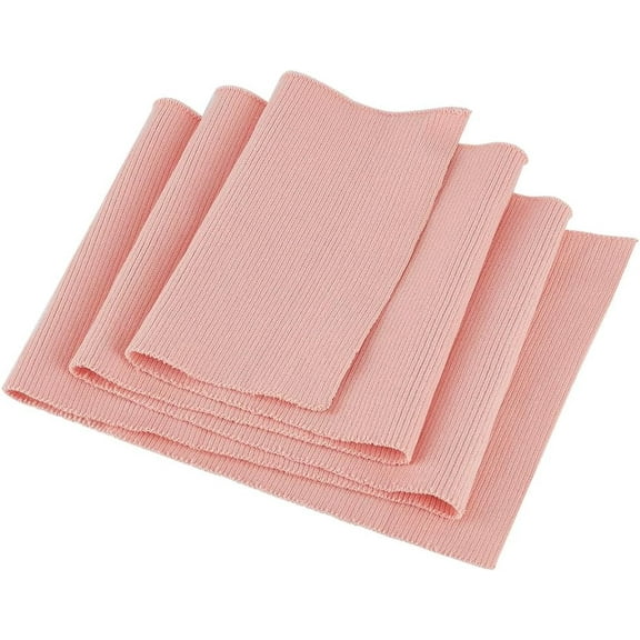 39x6.7 Inch Knitted Rib Fabric Pink Rib Cuff Fabric Polyester Ribbing Fabric for Waistband Neckband Cuffs Jacket Extension Clothing Accessories