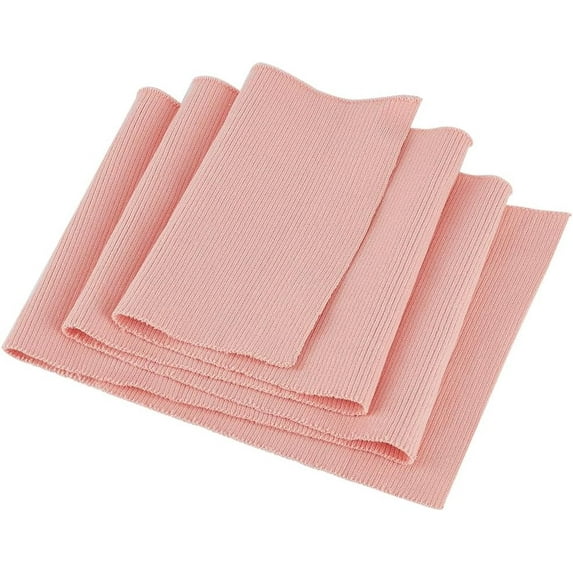 39x6.7 Inch Knitted Rib Fabric Pink Rib Cuff Fabric Polyester Ribbing Fabric for Waistband Neckband Cuffs Jacket Extension Clothing Accessories