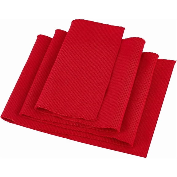 39x6.9 Inch Knitted Rib Fabric Dark Red Rib Cuff Fabric Polyester Ribbing Fabric for Waistband Neckband Cuffs Jacket Extension Clothing Accessories Red