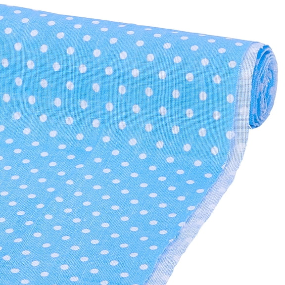 39x63inch Polka Dot Quilting Fabric 2mm Polka Dots Print Poly Cotton Fabrics Light Sky Blue Cotton Patchwork Fabric Sewing Craft