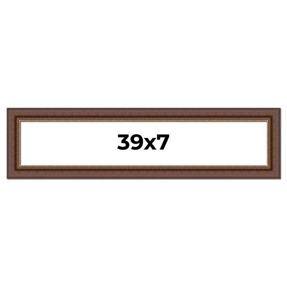 39x7 Copper and Brown Real Wood Picture Frame Width 2 inches | Interior Frame Depth 0.5 inches |