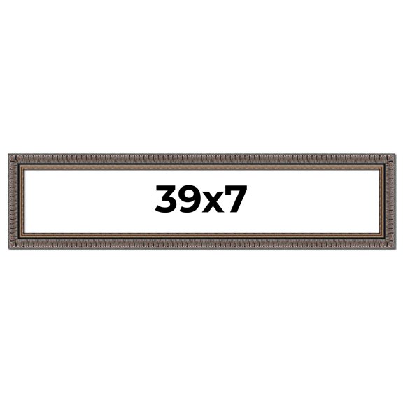 39x7 Frame Black Feather Payton Ornate Solid Wood Picture Frame Width 1.75 Inches | Interior Depth
