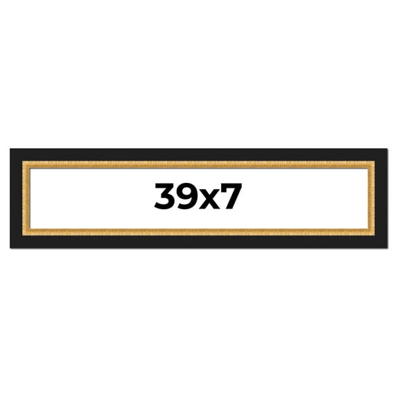 39x7 Frame Gold Real Wood Picture Frame Width 2.25 Inches | Interior Frame Depth 0.5 Inches |