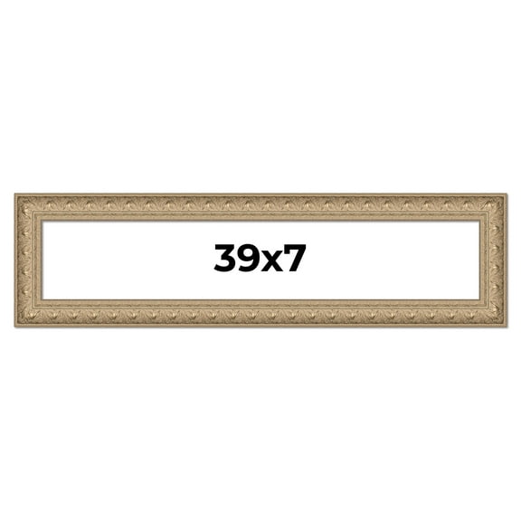 39x7 Frame Ornate Silver Beaded Solid Wood Picture Frame Width 2.5 Inches | Interior Depth 1 Inches