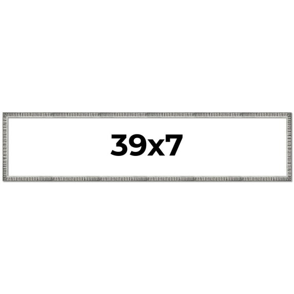 39x7 Frame Silver Picture Frame - Complete Modern Photo Frame Includes UV Acrylic Shatter Guard