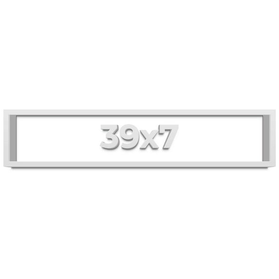 39x7 Shadow Box Frame White | 2 Inches Deep Real Wood Contemporary Shadowbox Display Frame | UV