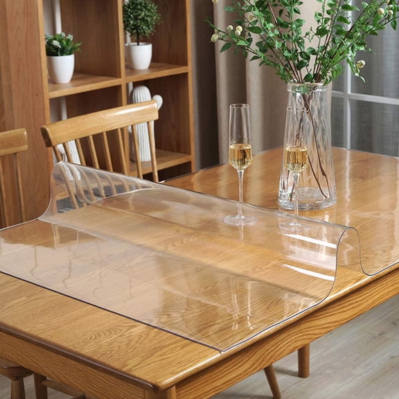 39x72 Inch Clear Table Cover Protector, 1.5mm Thick Custom PVC Table Cover Tablecloth Sheet Plastic Desk Pad Mat Waterproof Vinyl Table Top Protector for Kitchen Coffee Table Writing Desk
