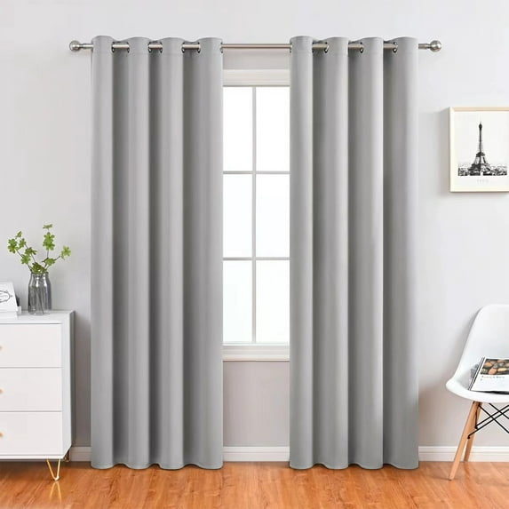 39x78 Inch Curtain Panel Pair, Elegant Round Hole Curtains, Light Filtering Curtains for Bedroom and Living Room