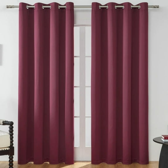 39x78 Inch Curtain Panel Pair, Elegant Round Hole Curtains, Light Filtering Curtains for Bedroom and Living Room