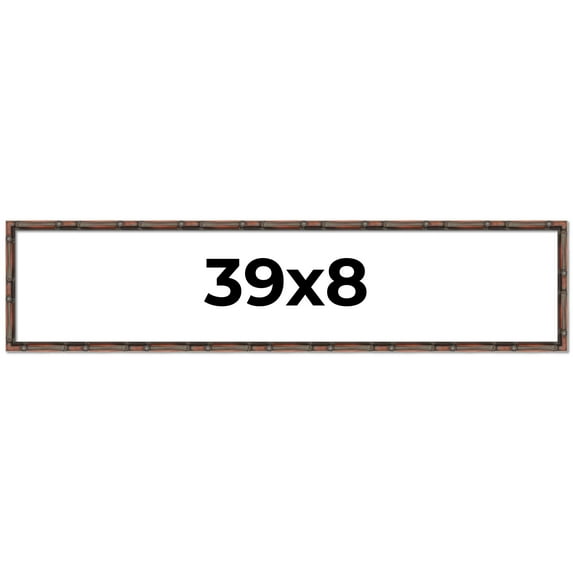39x8 Frame Brown Bamboo with Dark Coffee/Walnut Finish | Solid Wood Picture Frame Width 0.75 Inches