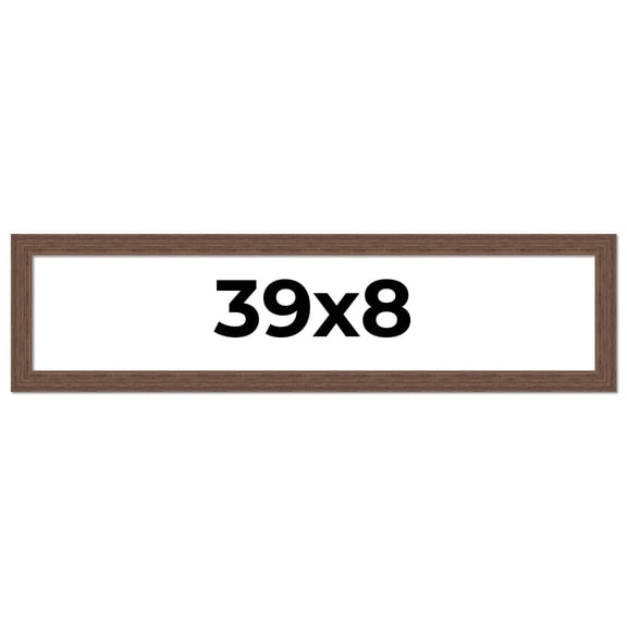 39x8 Frame Brown Distressed Barnwood Picture Frame | Rustic Farmhouse Photo Frame Includes UV