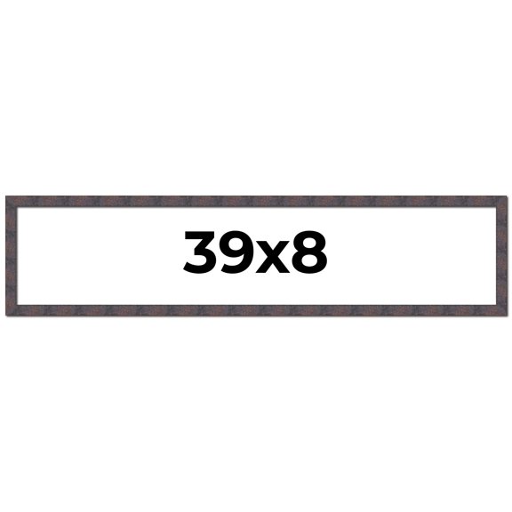 39x8 Frame Brown Rustic Lacquered Walnut Solid Wood Picture Frame Width | 0.875 Inch Moulding Width