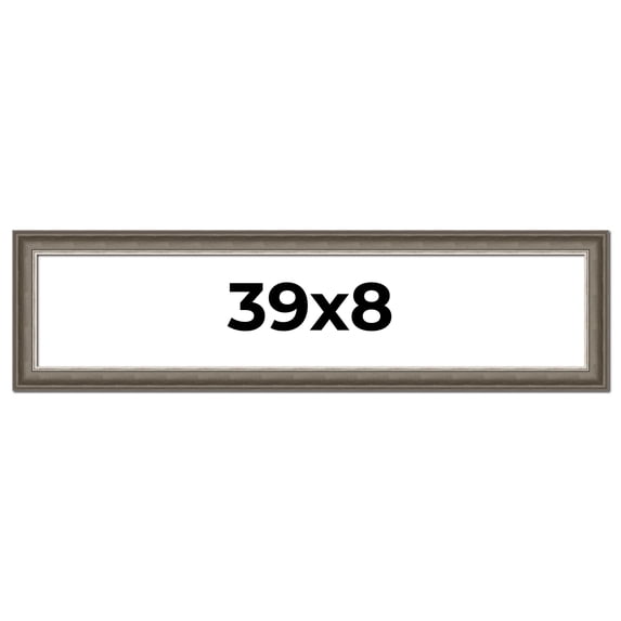 39x8 Frame Brown Solid Wood Picture Frame | 1.75 Inch Moulding Width | Austin Frame Complete with
