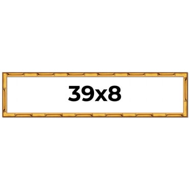 39x8 Frame Gold Bamboo Solid Wood Picture Frame | 1 Inch Moulding Width | Interior Frame Depth 0.75