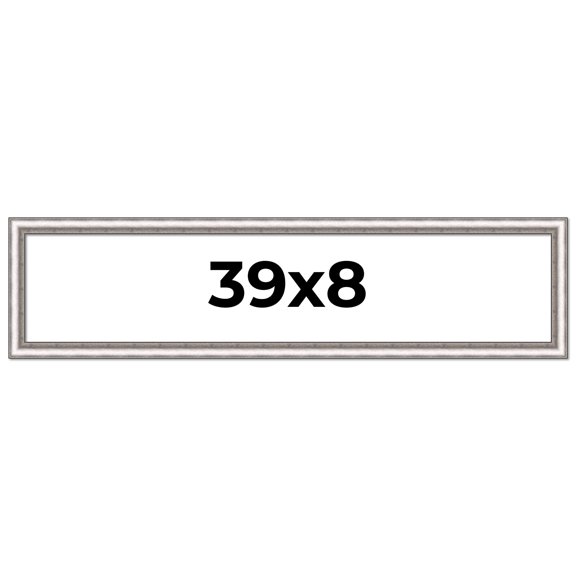 39x8 Frame Silver Real Wood Picture Frame Width 1.25 Inches | Interior Frame Depth 0.5 Inches |