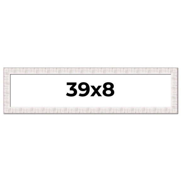 39x8 Frame White Sonoma Rustic Wood Picture Frame | 1.5 Inch Moulding Width | Complete with UV