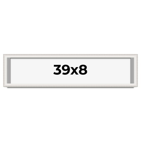 39x8 Shadow Box Silver Brushed Striped Display Frame | 1.625 Inches Deep | 1 Inch Moulding Width |