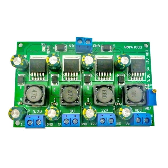 3A 4 Channel Multiple Switching Power Supply Module Step Down Converter Board 3.3V 5V 12V Adjustable Output Module