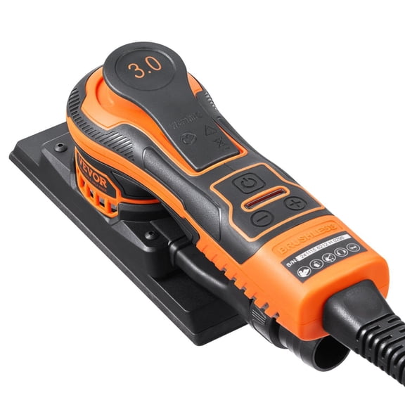 3A Variable Speed Sheet Sander, 10K RPM Max, Includes Sanding Papers & Vacuum Hookup