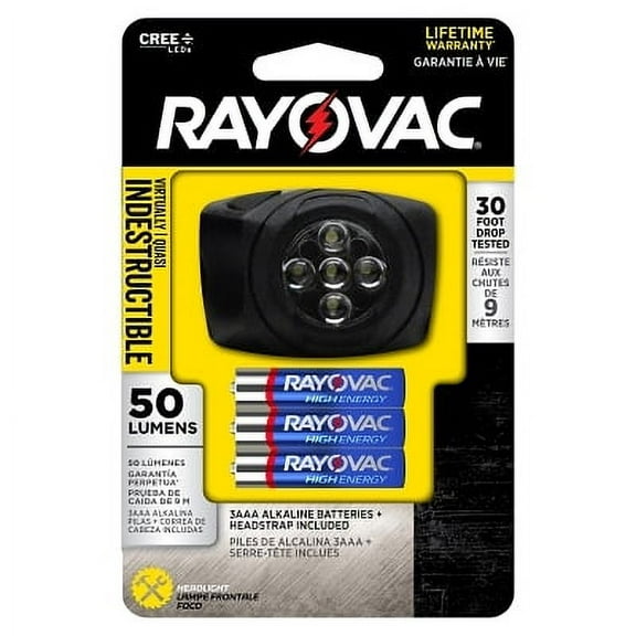 3AAA LED Headlight, 50 Lumens, Black | Bundle of 2 Each