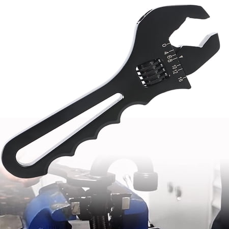 SPEEDWOW Adjustable Wrench, 3AN-16AN An Fitting Wrench Aluminum Lightweight Spanner Tools for An Hose Fitting Adapter End, Black