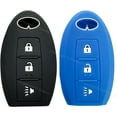 thumbnail image 1 of 3B Silicone Case Protector Entry Fob Cover for Infiniti QX50 EX37 FX50 Smart Key (black and blue), 1 of 4