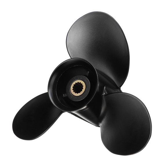 3BAB645160 9.25 x 8 Outboard Propeller compatible for Tohatsu compatible for 9.9-20 horsepower Black Standard Rotation Aluminum 3 Blades 14 Spline Tooth