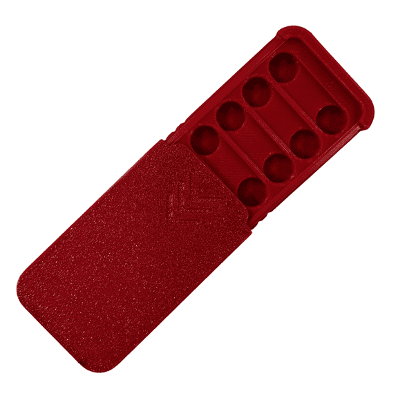 3BP - Size 312 Battery Case, Slim Design Pocket Size Storage Container (RED LARGE (8))