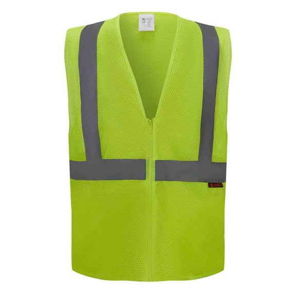 3C Products ANSI/ISEA 107-2015 Class 2 Hi-Vis Light Weight Safety Green Cool Mesh Safety Vest w/ Zipper Closure & 2 Inside Pockets - SV1300-4XL