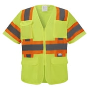 3C Products ANSI/ISEA 107-2020 Class 3 Safety Green Ulta Cool Mesh Safety Vest w/ 3M Reflective Tapes and multiple Pockets SV5300-2XL
