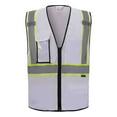thumbnail image 1 of 3C Products Non-ANSI/ISEA 107-2015 Class 2 White Ultra Soft Mesh Surveyor Safety Vest w/ Multi-Pockets, Mic Tabs and Pen Holder - SV2520-XL, 1 of 8