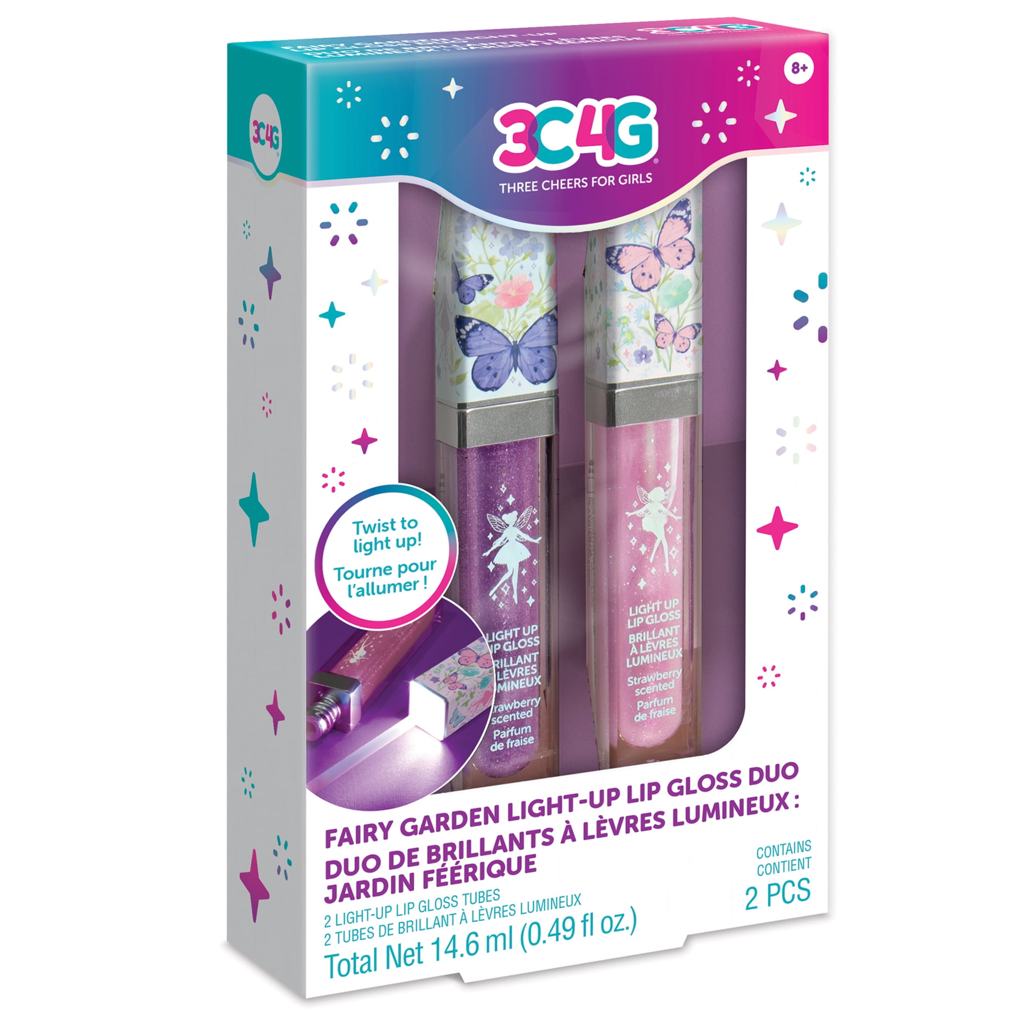 3C4G Fairy Garden Light-Up Lip Gloss Duo, 2 Pieces, Tweens