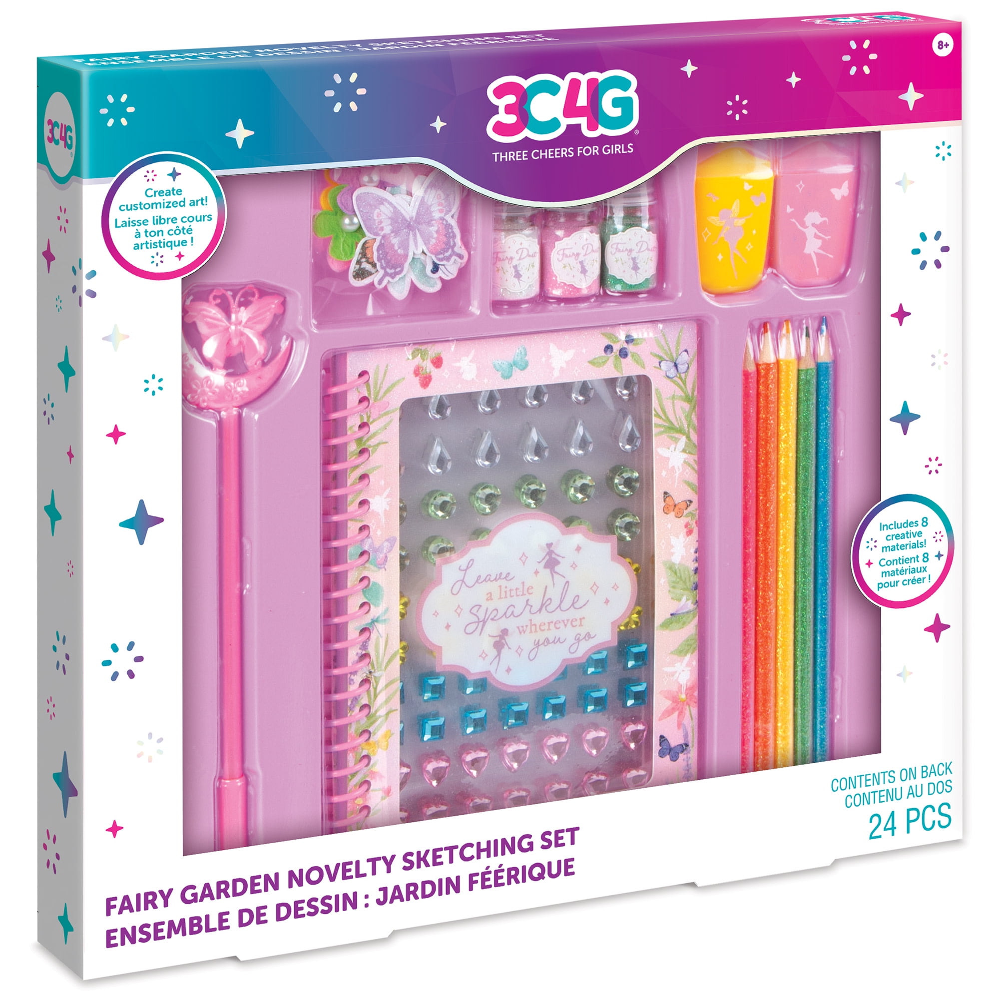 Hot Bee Art Set for Kids, Color Set with 208 Pcs Art Supplies, Pink Coloring Kit for Girls 4-6, Perfect Christmas Gifts Drawing Arts & Crafts Kit for