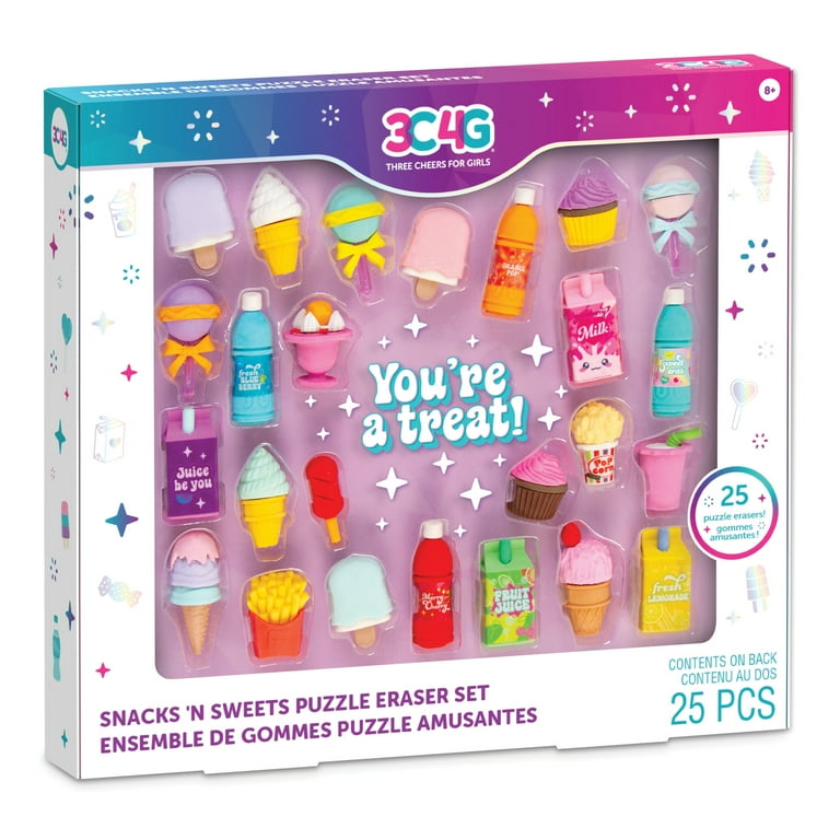 3C4G: Snacks 'N Sweets Puzzle Eraser Set - Walmart.com
