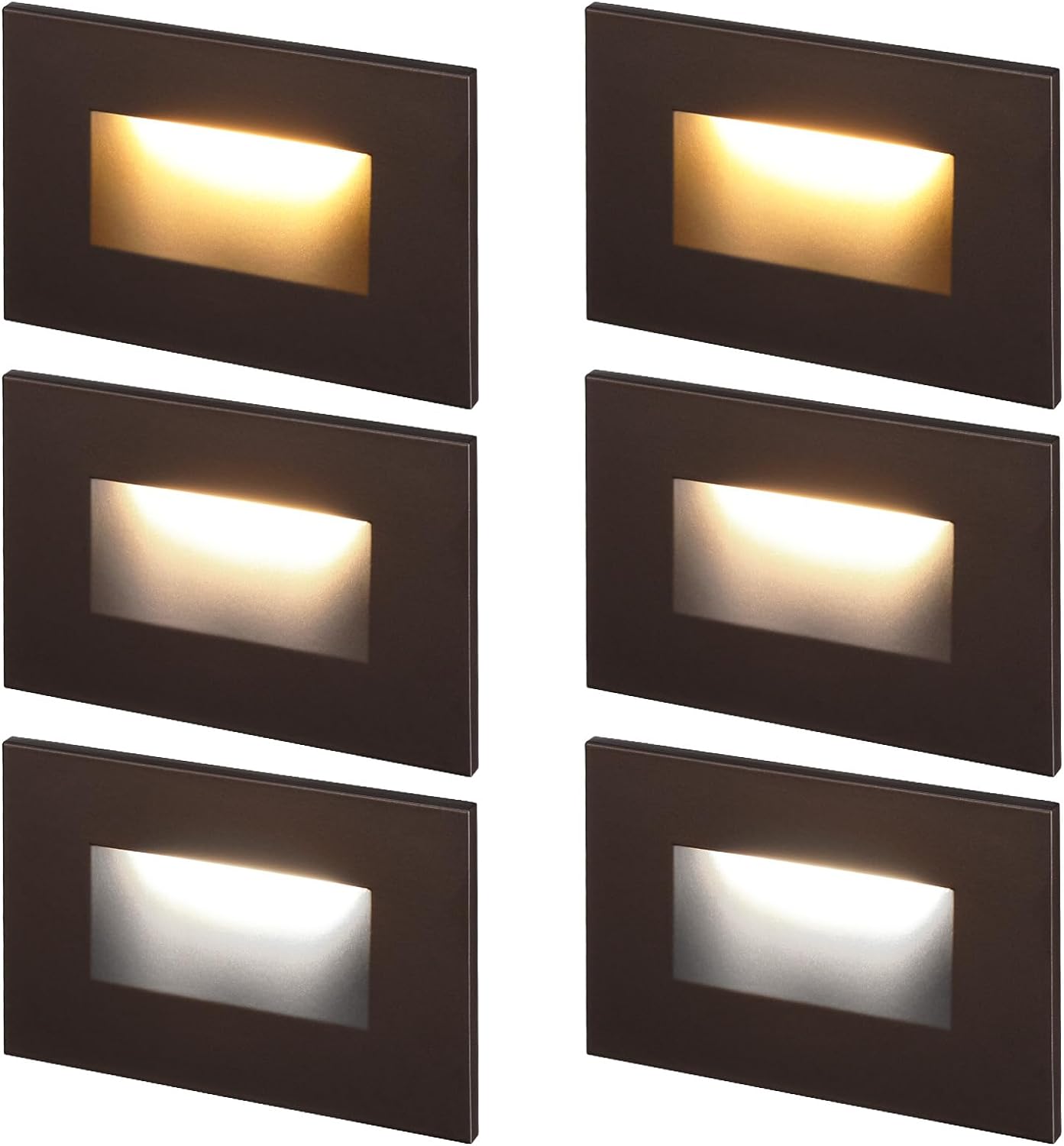 3CCT 120V Step Lights, Dimmable 3.5W Indoor Outdoor Stair Light, 3000K/4000K/5000K Selectable